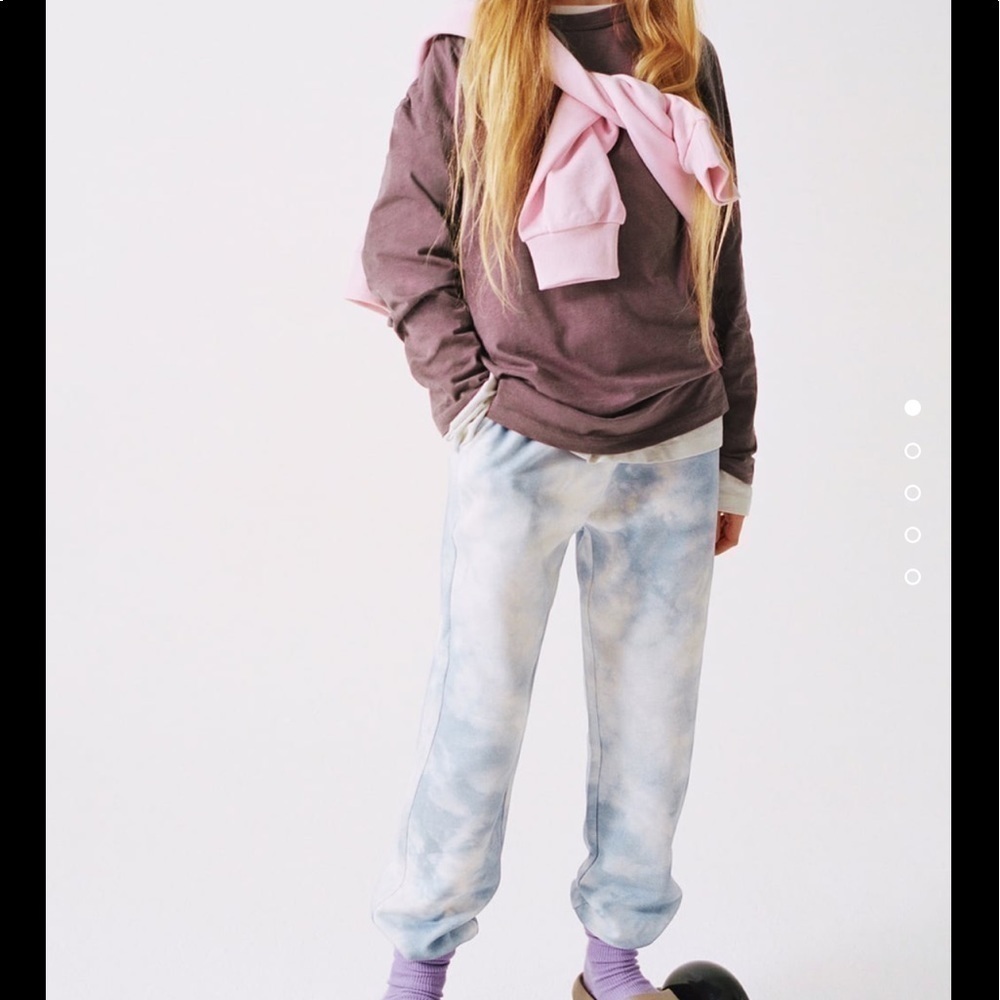 Zara Unisex Tie Dye Jogger Pants Blue/White